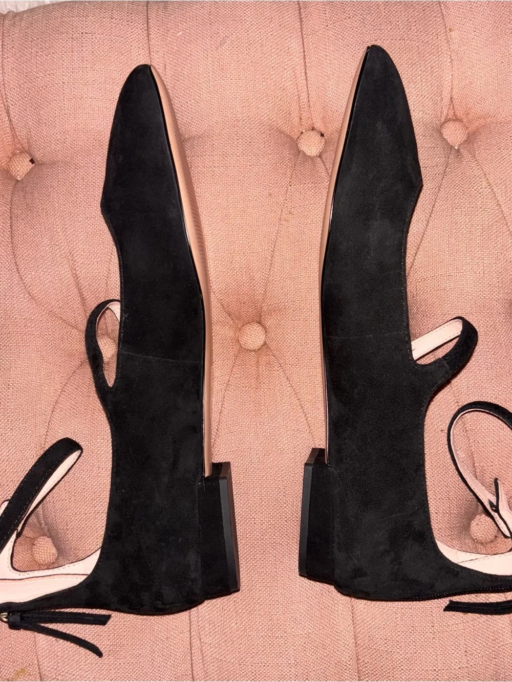 J. Crew Black Mary Jane Flats with Pink Lining